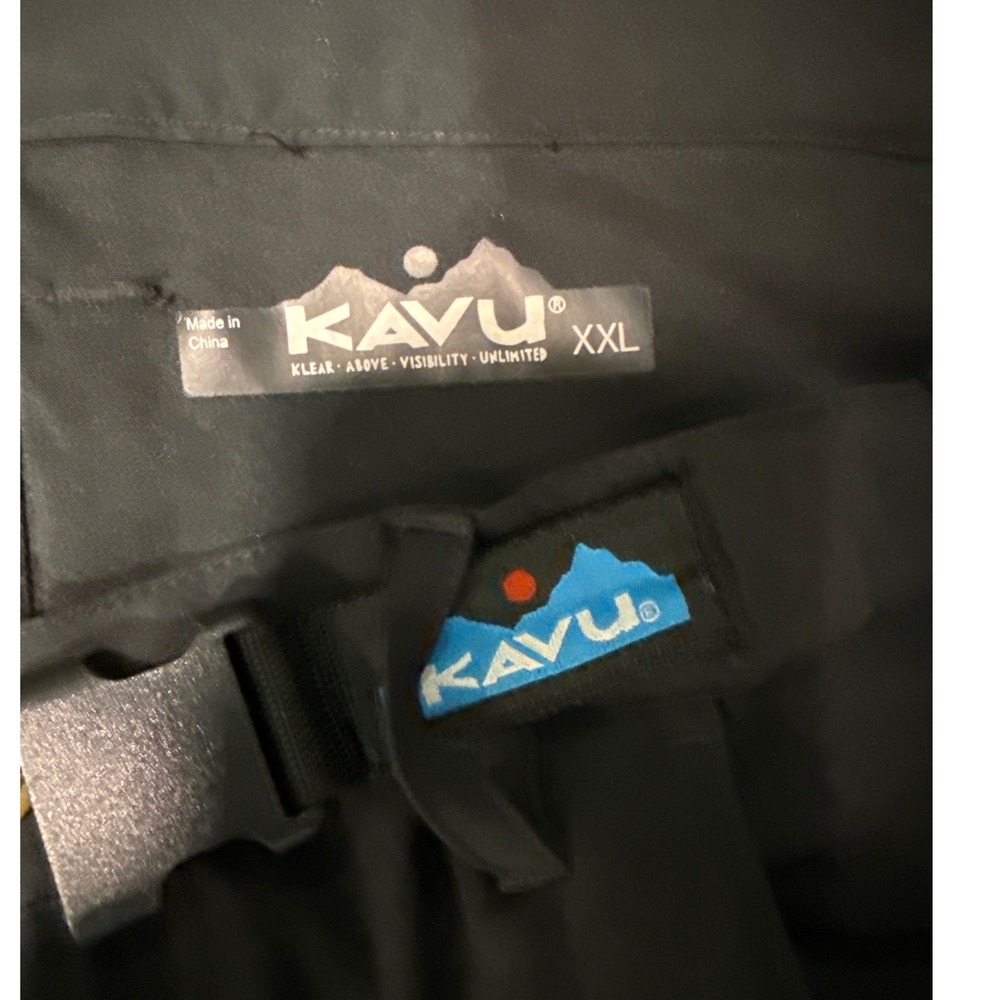 KAVU Mens XXL Black Hiking Pants Built-in Belt Stretch Outdoor Techwear Trousers - Picture 3 of 7